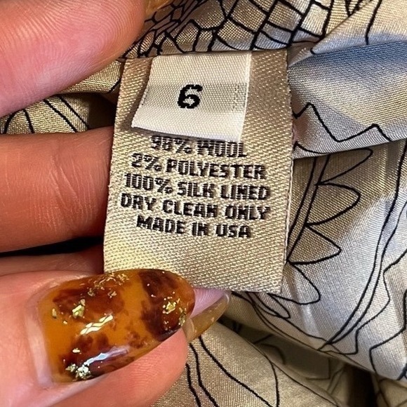 Lela Rose Wool Tweed Twill Mini Dress Grey Dolman Short Sleeve Sheath Silk Lined - Picture 7 of 9